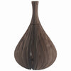Benzara 60 Watt Teardrop Shape Wooden Ceiling Pendant, Walnut Brown