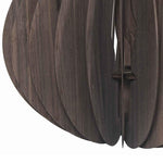 Benzara 60 Watt Teardrop Shape Wooden Ceiling Pendant, Walnut Brown