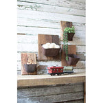 Kalalou NMCC1106 Assorted Set of Four Repurposed Metal & Wood Wall Flower Holders