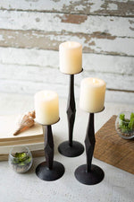 Kalalou NMCC1153 Hand Forged Iron Candle Stands, Set of 3