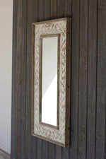 Kalalou CCG1452  Mirror with Wooden Frame with Fluer DE LIS Detail