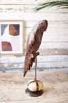 Kalalou A6248 Recycled Metal Parrot on a Rock Base