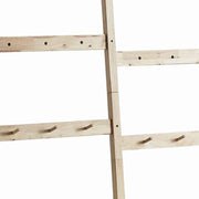 Benzara Center Partitioned Wooden Garment Rack with Peg Hooks, Light Brown