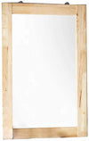 Benzara Rectangular Wooden Frame Wall Mirror with Textured Detail, Brown
