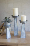 Kalalou NKC2308 Set of Three Galvanized Pillar Candle Towers