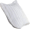 Benzara Yukon Fabric Reversible Standard Sham with Ruffles Striped Pattern, White