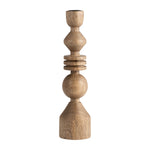 Sagebrook Home 18193-02 Wood, 12" Stacking Shapes Taper Candleholder, Natu