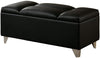 Benzara 19 Inch Modern Leatherette Bench with Storage, Black