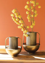 Kalalou CBB1125 Antique Brass Finish Vases with Handles