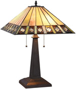 Chloe Lighting CH3T237IM16-TL2 Jeremiah Tiffany-style Blackish Bronze 2 Light Mission Table Lamp 16" Shade