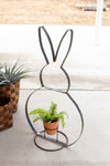 Kalalou A6261 Recycled Metal Rabbit Planter