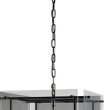 Benzara 9 Light Iron and Acrylic Geometric Chandelier, Black