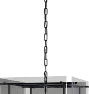 Benzara 9 Light Iron and Acrylic Geometric Chandelier, Black