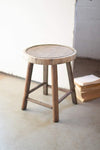 Kalalou CLL2441 Wooden Stool with Woven Cane Top