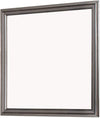 Benzara Wooden Frame Mirror with Mounting Hardware, Gray and Silver