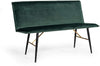 Benzara Velvet Fabric Upholstered Dining Bench with Padded Seat, Black and Green