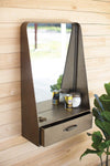 Kalalou CMNQ1020 Metal Wall Mirror With Drawer And Shelf