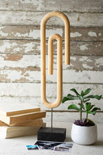 Kalalou H4015 Table Top Wooden Paper Clip on A Base