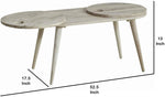 Benzara Wooden Coffee Table with 2 Round Lady Susan Shevles, Light Brown