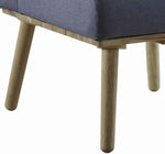 Benzara Fabric Upholstered 1 Seater Sofa with Splayed Legs, Blue and Brown