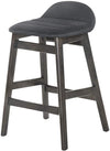 Benzara Wooden Counter Height Chair with Angled Leg, Set of 2, Black and Gray