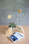 Kalalou H4029 Set of Two Wire and Wood Sculptures on Recycled Wood Bases