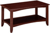 Benzara Transitional Wooden Coffee Table with Open Bottom Shelf, Brown