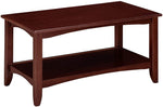 Benzara Transitional Wooden Coffee Table with Open Bottom Shelf, Brown