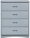 Benzara Transitional Wooden Chest with 4 Drawers and Recessed Handles, Gray