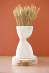 Kalalou CPH3461 Abstract Ceramic White Head Vase