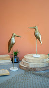 Kalalou NMAN1267 Set of Two Brass Birds with Metal Base