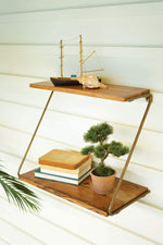 Kalalou NJH2068 Two Tiered Wood and Iron Shelf