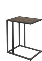 Benzara 24 Inch Wooden Top Metal Frame C Table, Brown