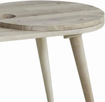 Benzara Wooden Coffee Table with 2 Round Lady Susan Shevles, Light Brown