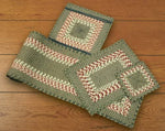 Earth Rugs C-09 Green/Burgundy Square Trivet 8``x8``