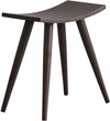 Benzara Wooden Frame Stool with Saddle Seat and Peg Legs, Espresso Brown
