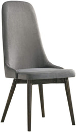 Benzara Mid Century Style Fabric Padded Side Chair, Set of 2, Gray