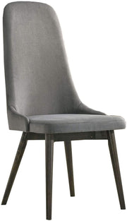 Benzara Mid Century Style Fabric Padded Side Chair, Set of 2, Gray