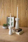 Kalalou NART1075 Set of Two Terrazzo Candle Holders