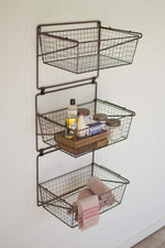 Kalalou CQ7205 Three Tiered Wall Storage Baskets