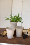 Kalalou H3830 Set of Three Brown Wash Clay French Pots with Saucer