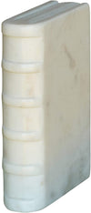 Benzara 6 Inch Book Design Marble Accent decor, Small, White