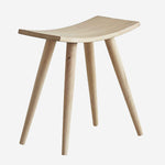 Benzara Wooden Frame Stool with Saddle Seat and Peg Legs, Natural Brown