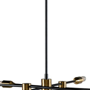 Benzara 12 Light Contemporary Metal Chandelier, Black and Gold
