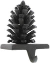 Benzara Metal Holder with Pinecone Accent and 1 Hook, Antique Black