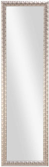 Benzara Rectangular Polystyrene Frame Over The Door Mirror, Silver