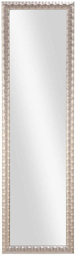 Benzara Rectangular Polystyrene Frame Over The Door Mirror, Silver
