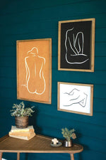 Kalalou CHH1332 Set of Three Framed Nude Prints Under Glass