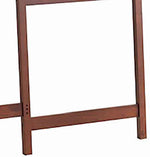Benzara Center Partitioned Wooden Garment Rack with Peg Hooks, Dark Brown