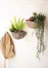 Kalalou H4067 Set of Two Half Moon Wall Planters